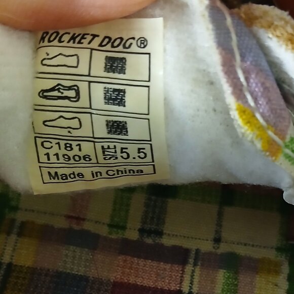 Rocket Dog slip-on plaid canvas shoes - size 5.5 - Picture 3 of 6